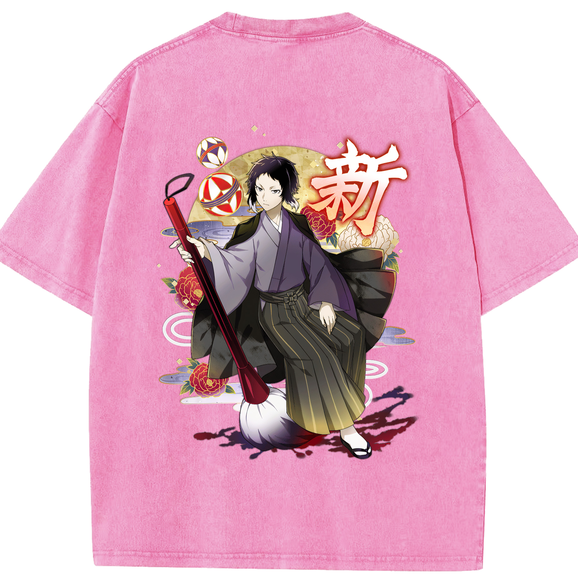 （画像用） 文豪ストレイドッグス Bungo Stray Dogs 綿100% ヴィンテージ風 半袖Tシャツ（背面プリント）
